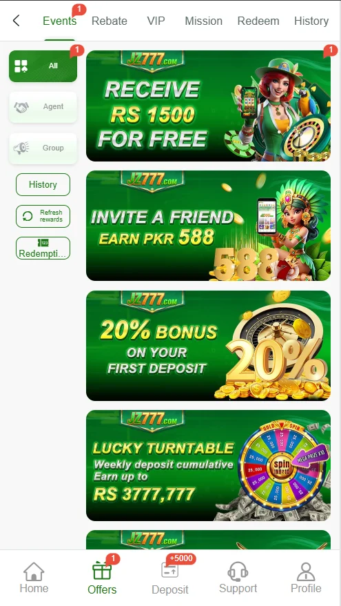 JZ777 Bonuses